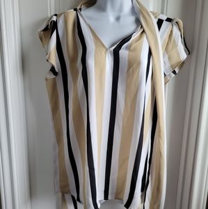 Striped New York & Company Work Shirt